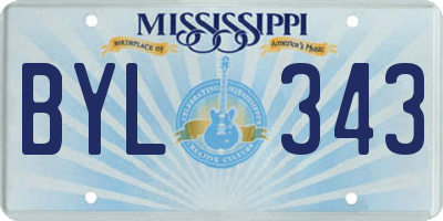 MS license plate BYL343
