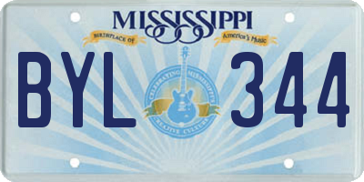 MS license plate BYL344
