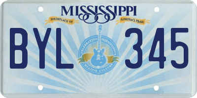 MS license plate BYL345