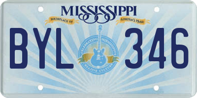 MS license plate BYL346