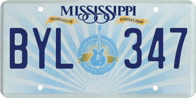 MS license plate BYL347