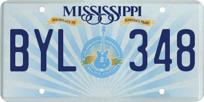 MS license plate BYL348