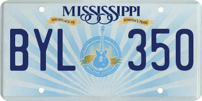 MS license plate BYL350