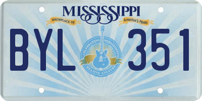 MS license plate BYL351