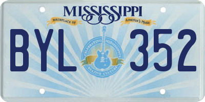 MS license plate BYL352