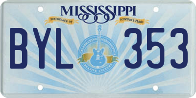 MS license plate BYL353