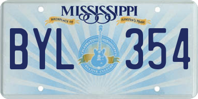 MS license plate BYL354