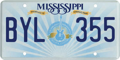 MS license plate BYL355