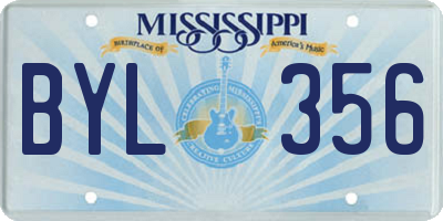 MS license plate BYL356