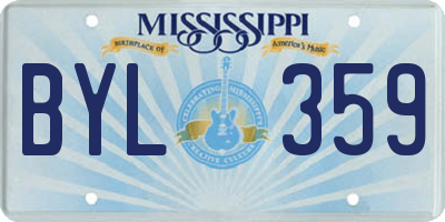 MS license plate BYL359