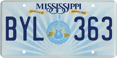 MS license plate BYL363