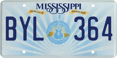 MS license plate BYL364