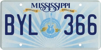 MS license plate BYL366