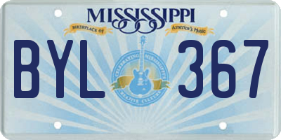 MS license plate BYL367