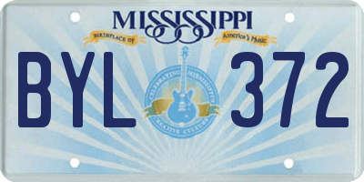 MS license plate BYL372