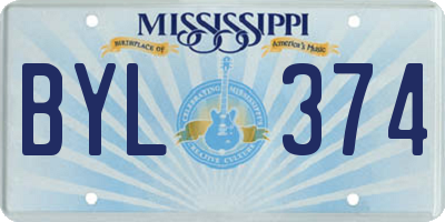 MS license plate BYL374