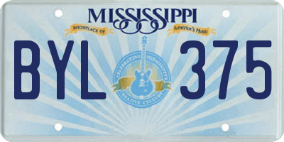 MS license plate BYL375