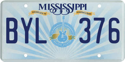 MS license plate BYL376
