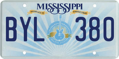 MS license plate BYL380