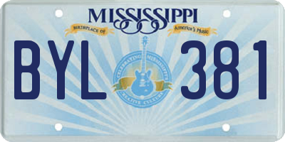 MS license plate BYL381