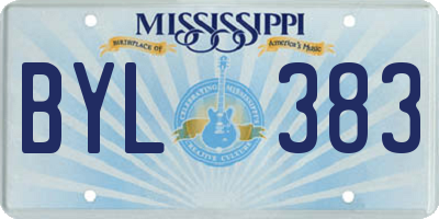 MS license plate BYL383