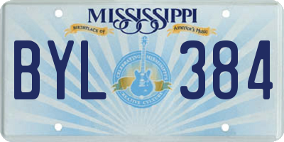 MS license plate BYL384