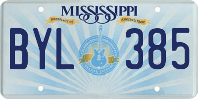 MS license plate BYL385