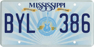 MS license plate BYL386