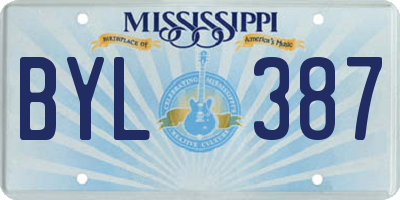 MS license plate BYL387