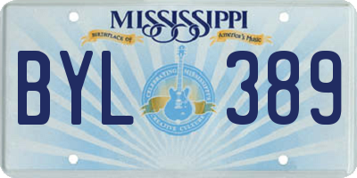 MS license plate BYL389