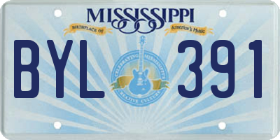 MS license plate BYL391