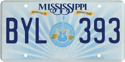 MS license plate BYL393