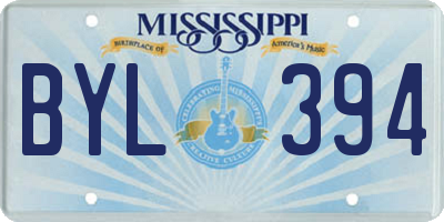 MS license plate BYL394