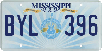 MS license plate BYL396
