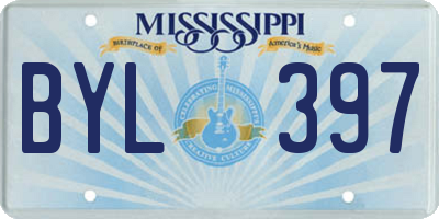 MS license plate BYL397