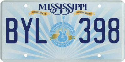 MS license plate BYL398