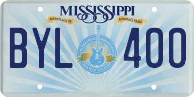 MS license plate BYL400