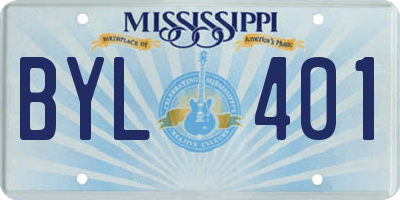 MS license plate BYL401