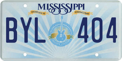 MS license plate BYL404