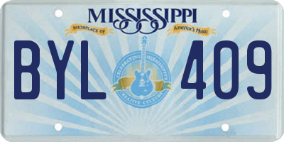 MS license plate BYL409
