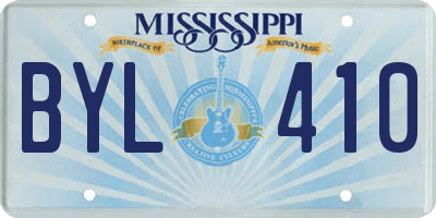 MS license plate BYL410