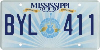 MS license plate BYL411