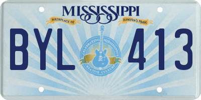 MS license plate BYL413