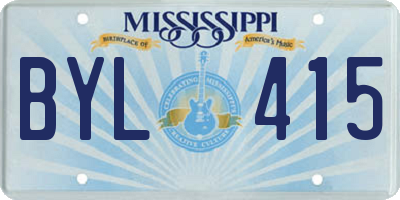 MS license plate BYL415