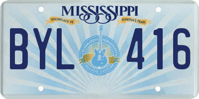 MS license plate BYL416