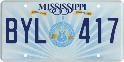 MS license plate BYL417