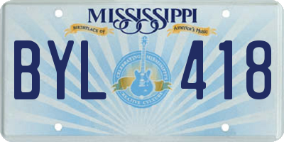 MS license plate BYL418