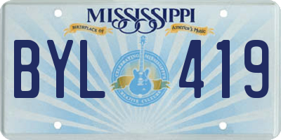 MS license plate BYL419