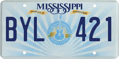 MS license plate BYL421