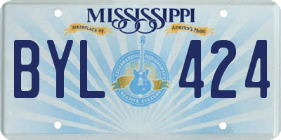 MS license plate BYL424